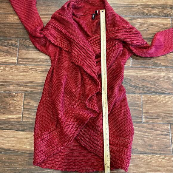 Ravel Medium Red Flared Cardigan Sweater Holiday Flare Festive Cozy Layers - Picture 4 of 5